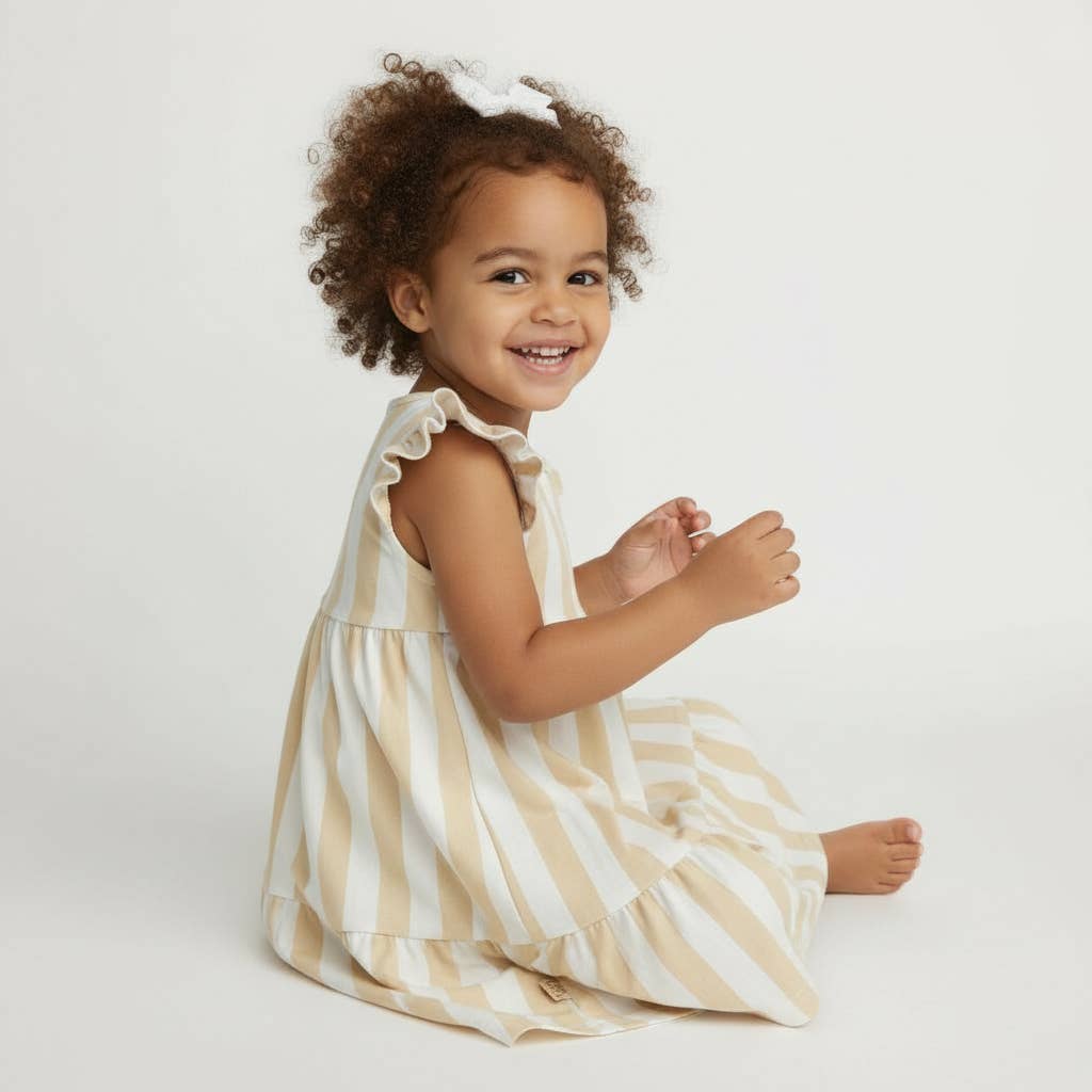 Barefoot Breeze Ruffle Sleeve Cotton Summer Twirl Dress