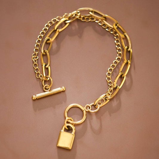 18K Gold Plated Waterproof Stainless Steel Chain Bracelet