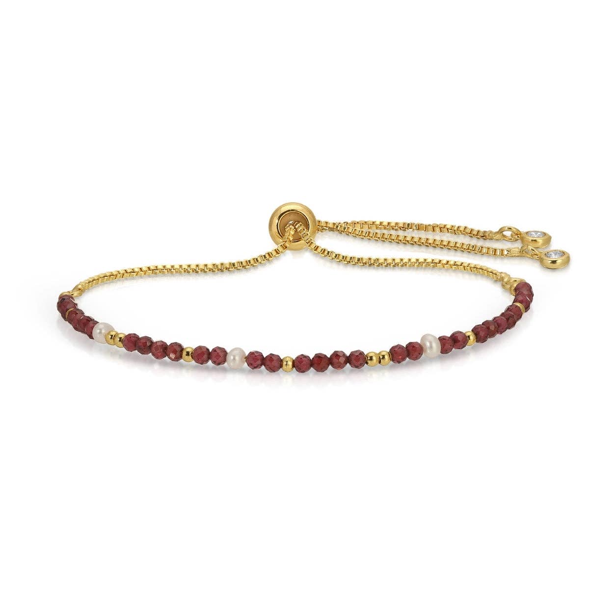 Splendid Iris - Delicate Stone Pulley Bracelet: Black
