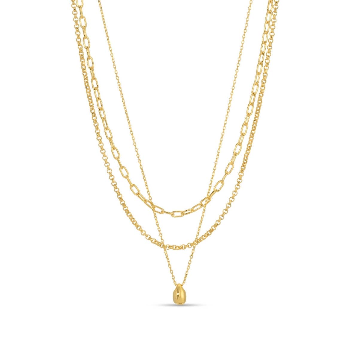 Splendid Iris - Delicate Layered Teardrop Necklace – Elegant & Minimal: Gold