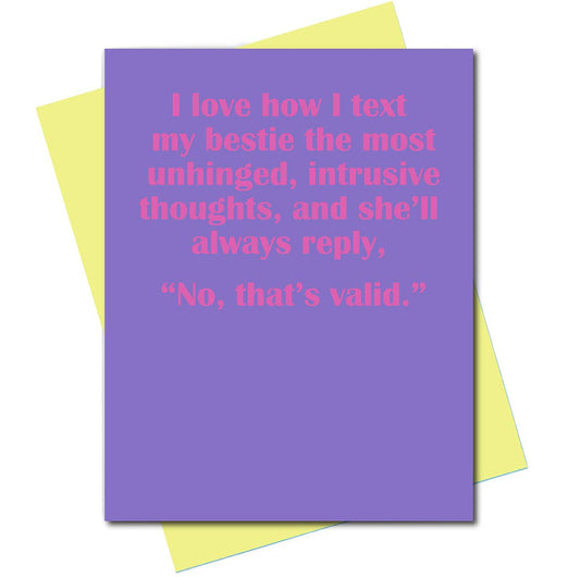 Mary Phillips Designs - Greeting Card - Text my Bestie...