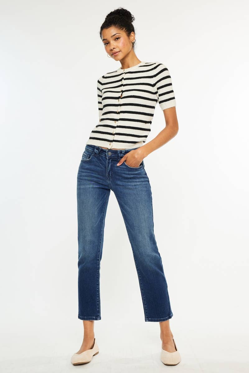 Mid Rise Slim Straight Fit Jeans