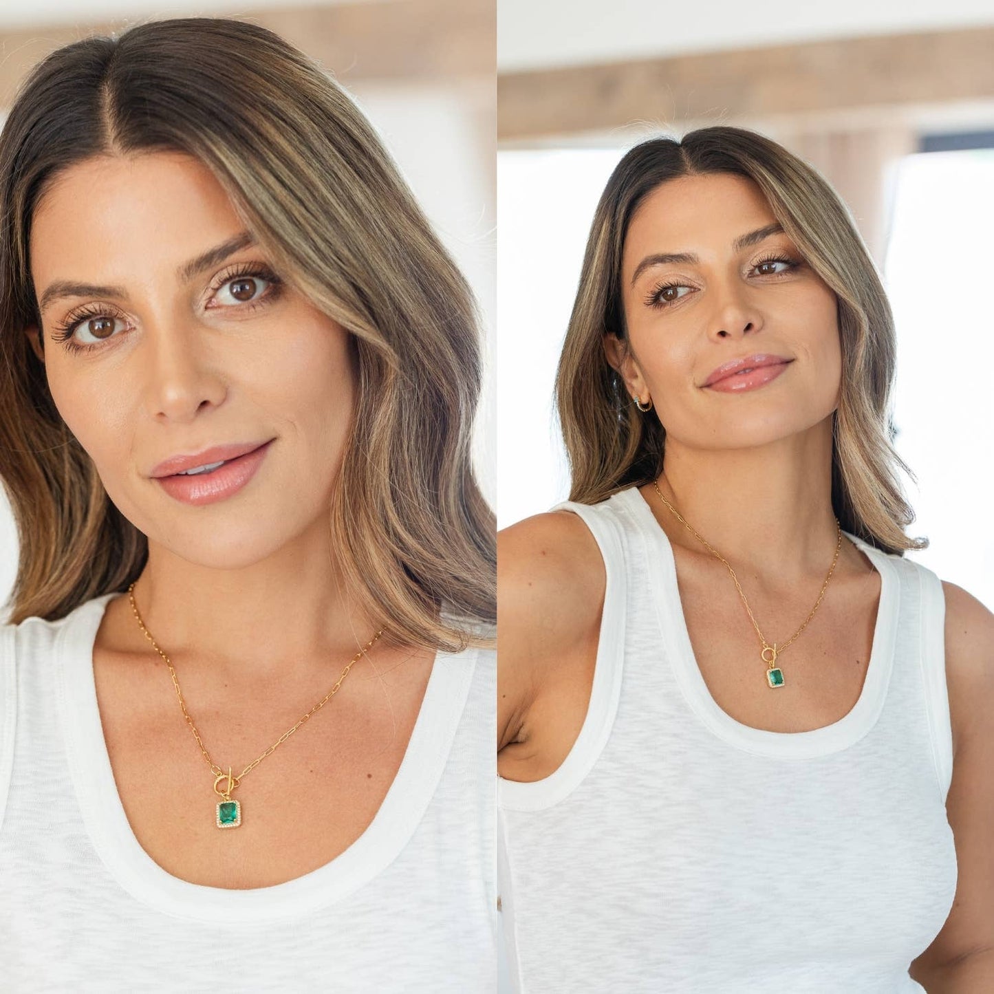 Splendid Iris - SALE - Elegant Pendant Toggle Necklace: Aqua