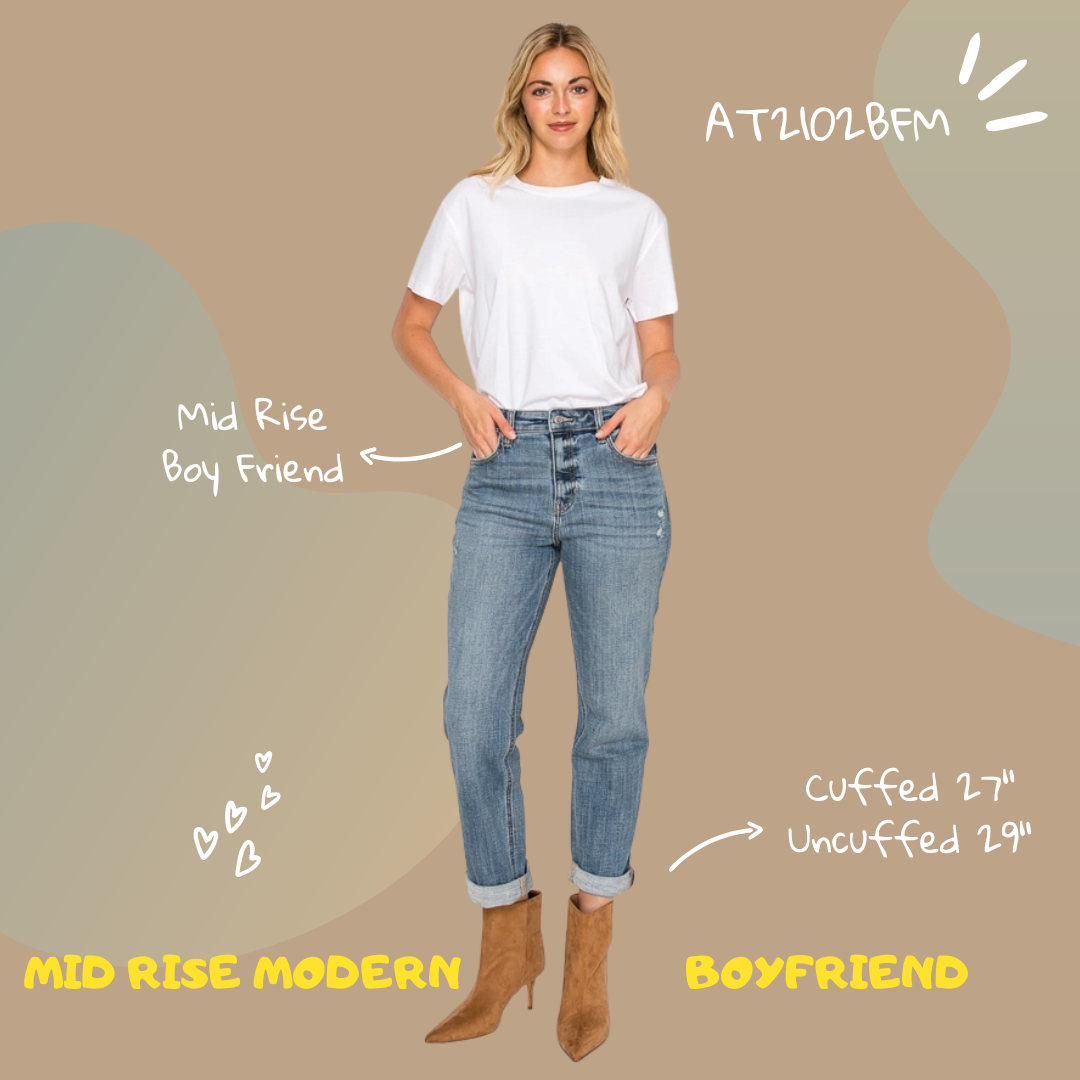 Mid Rise Modern Boyfriend Jeans