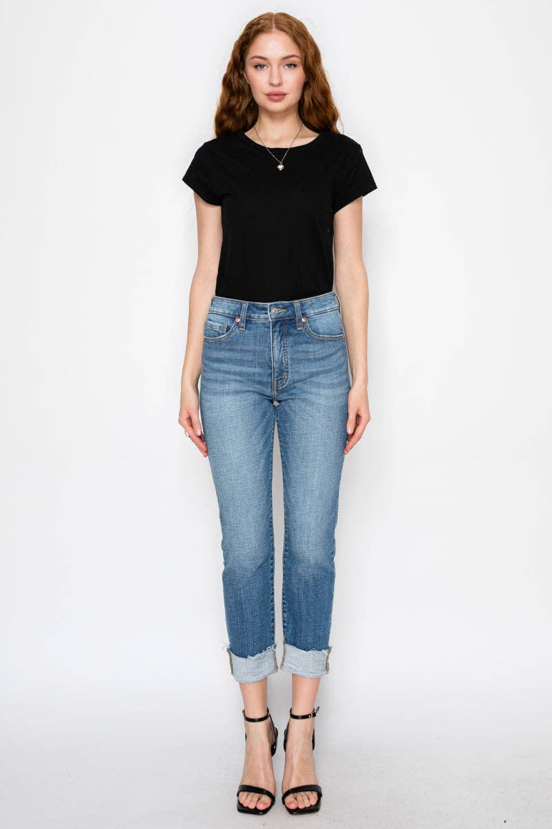 TUMMY CONTROL HIGH RISE STRAIGHT LEG JEANS