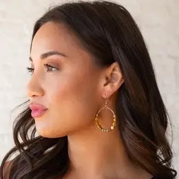 Mustard & Olive Beaded Hoop Earrings
