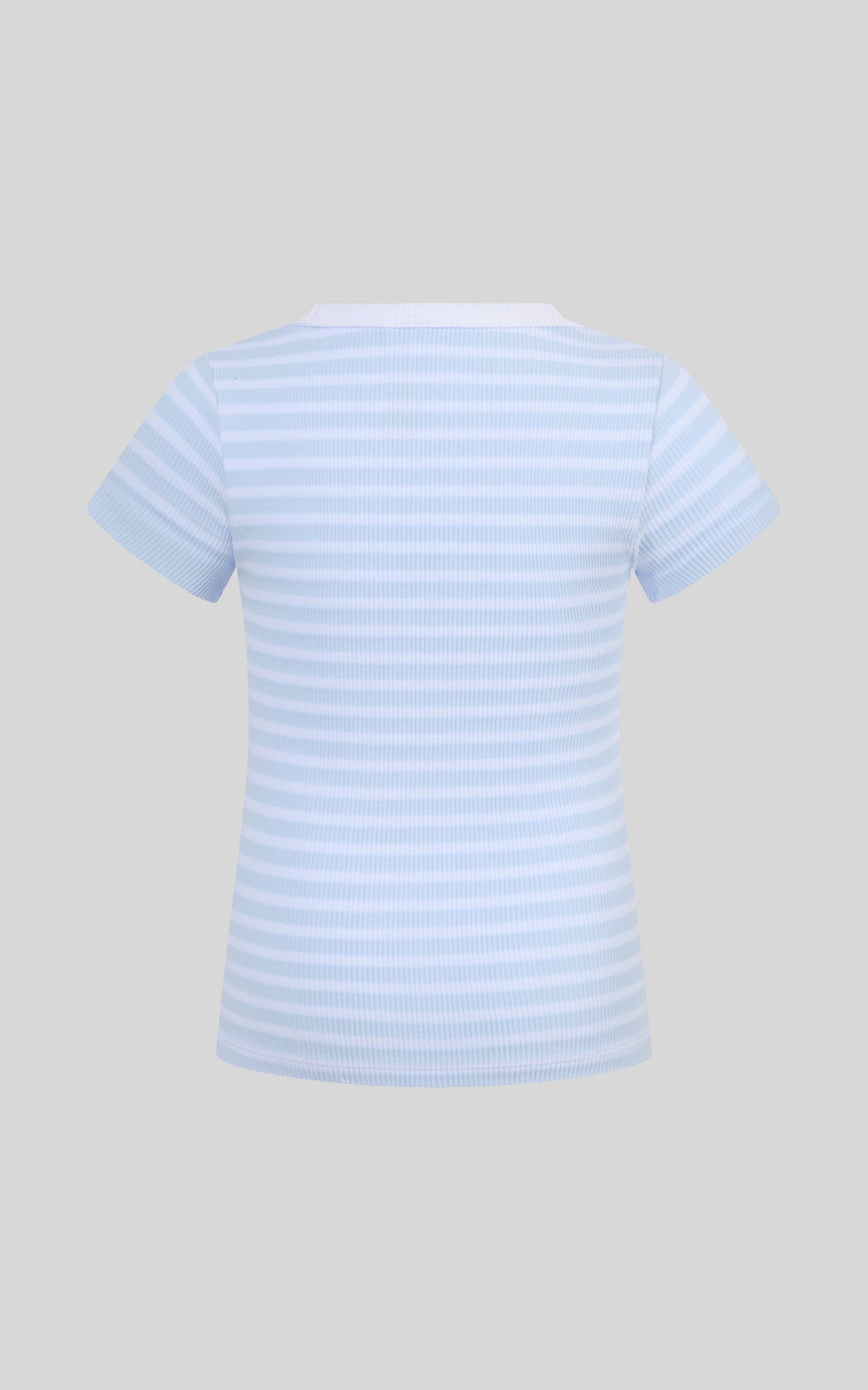 Girls Rib Seamless Stripe Short Sleeve Tee