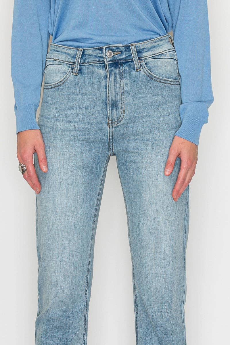 High Rise Slim Straight Leg Jeans