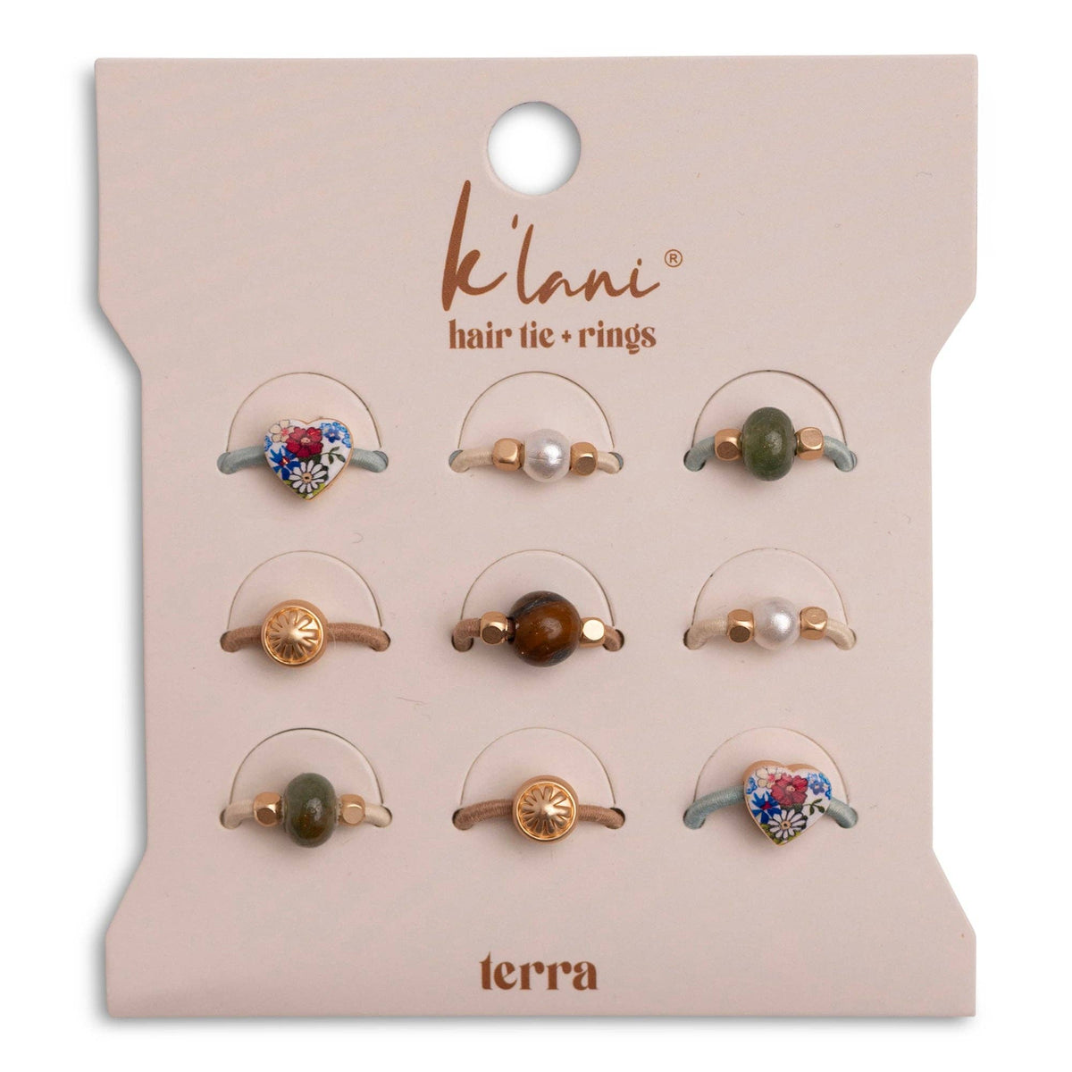K'lani hair tie bracelets - "Terra" Earth Tones Hair Tie Rings