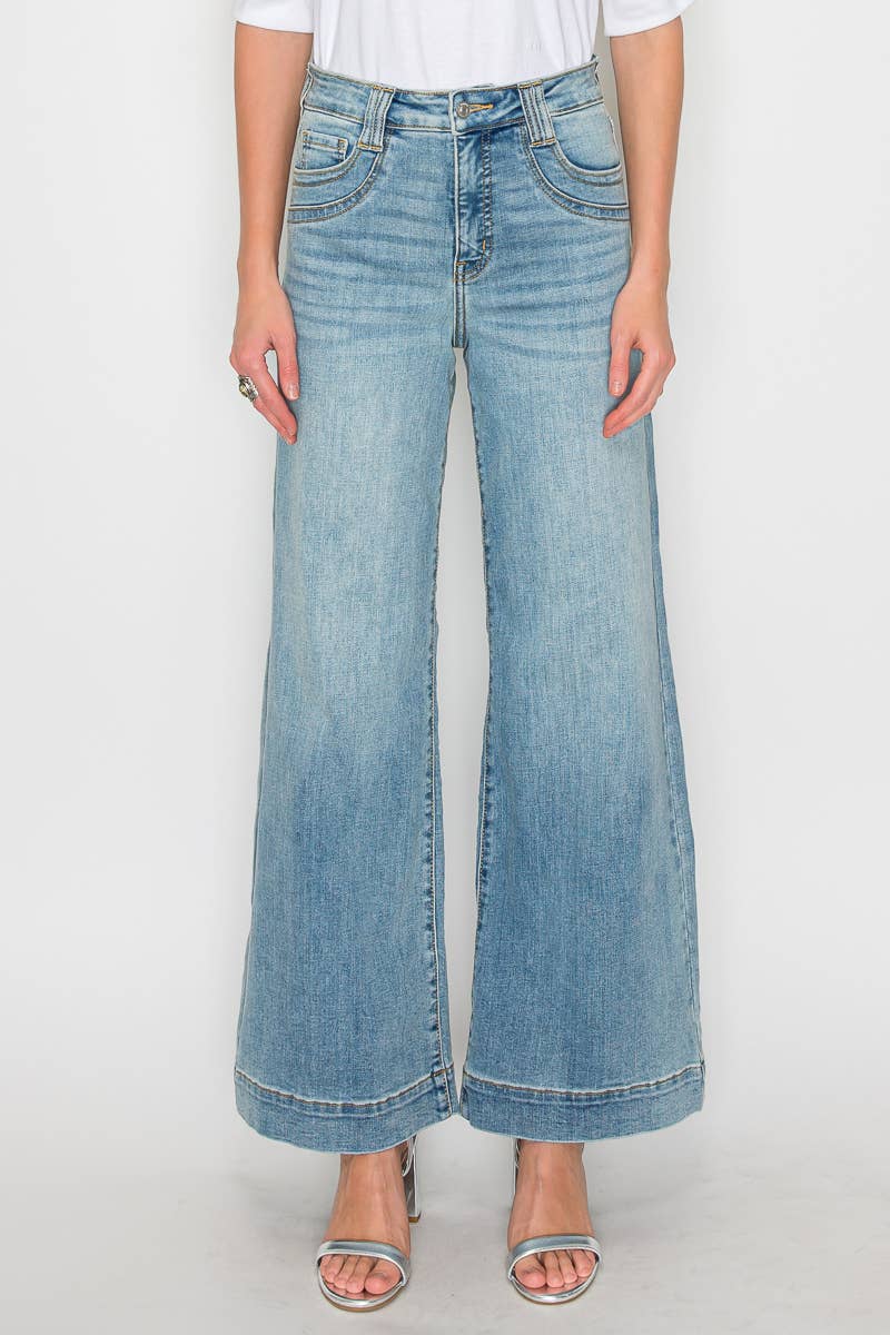 ARTEMIS VINTAGE - TUMMY CONTROL HIGH RISE A LINE WIDE LEG JEAN: 11 (29)