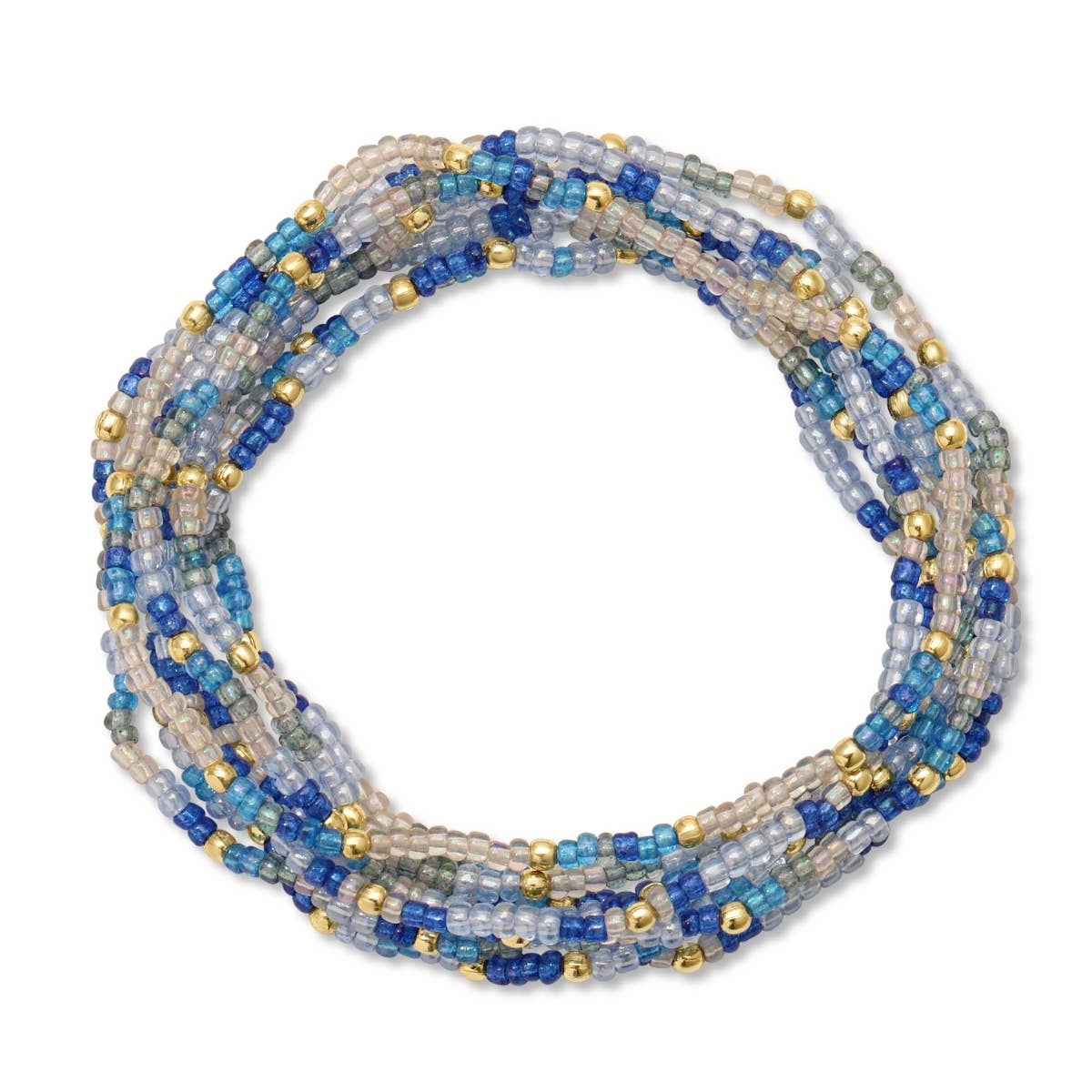 “Seaglass" Vibes 2mm Assorted Stretch Bracelets: Blue