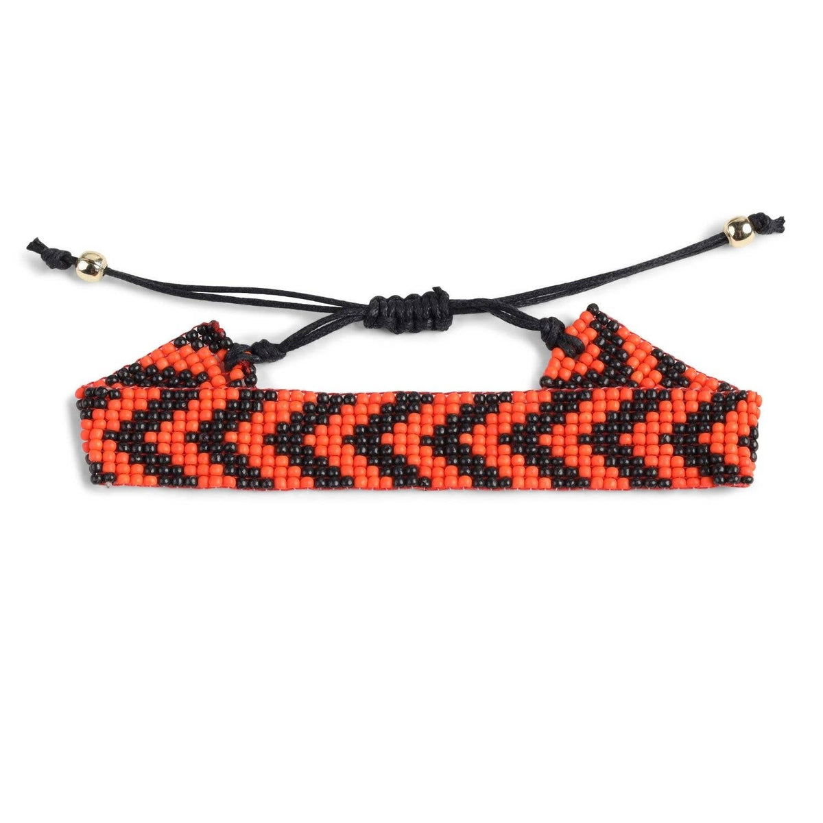 Splendid Iris - Sale - Adjustable Game Day Bracelet: Black/Orange