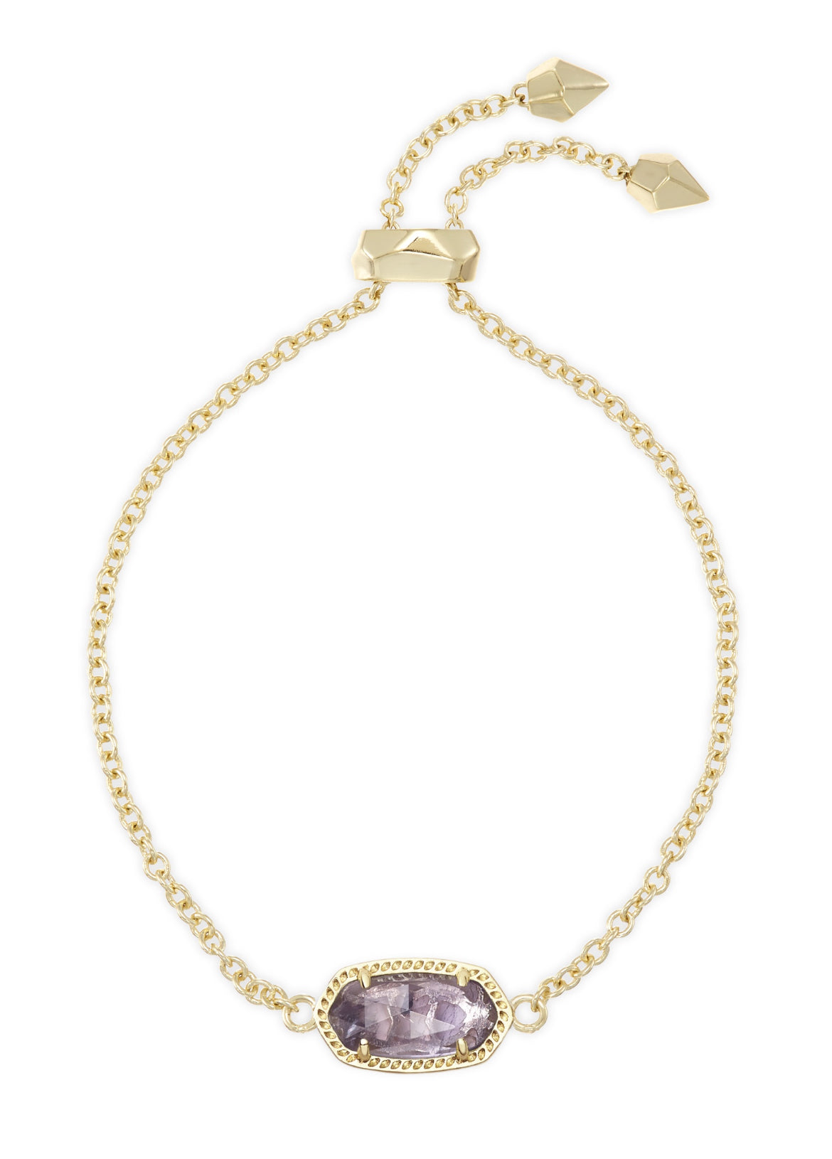 Elaina Delicate Chain Bracelet - Gold Purple Amethyst