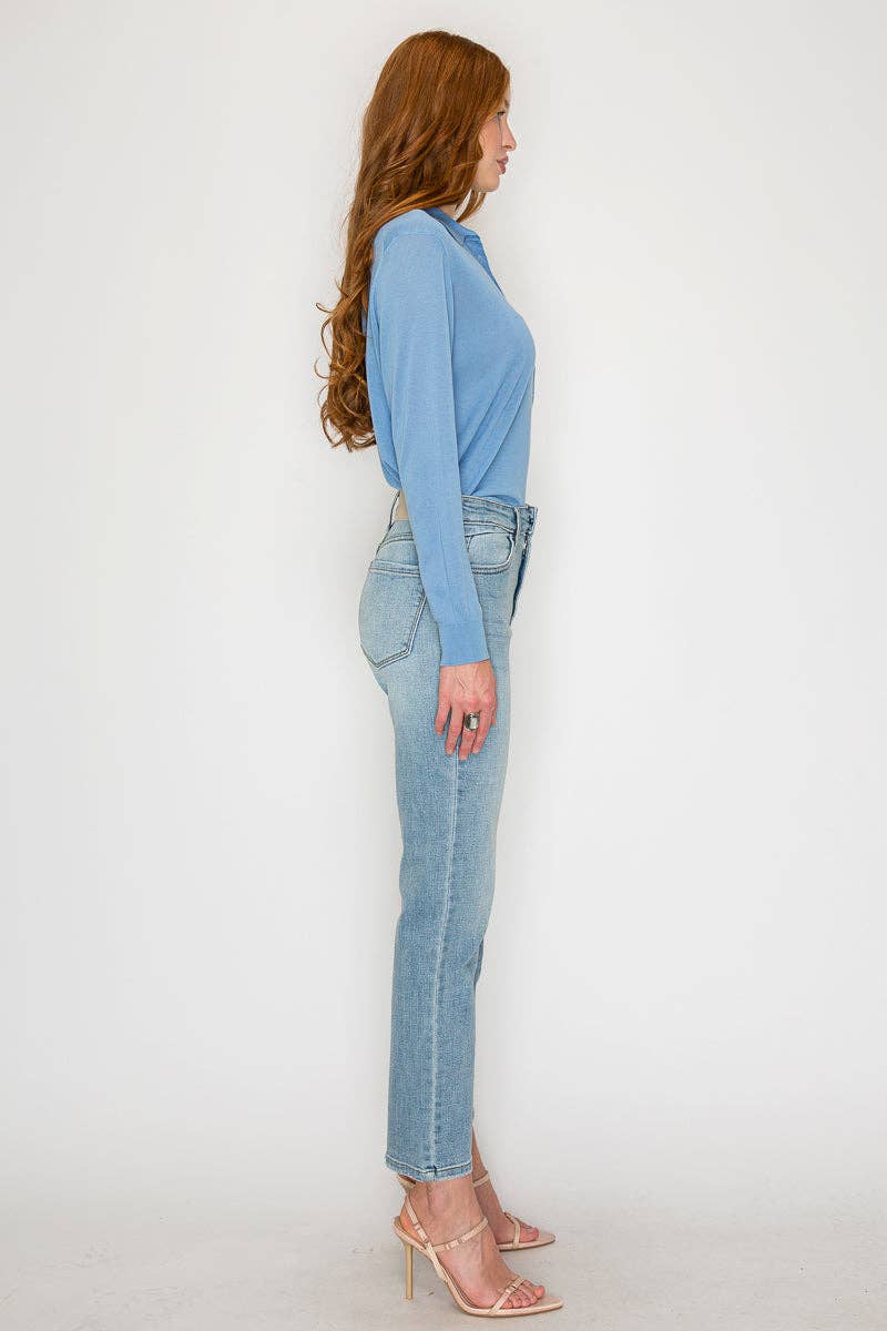 High Rise Slim Straight Leg Jeans