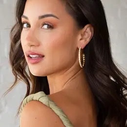 Luxe Gold Rhinestone Hoops