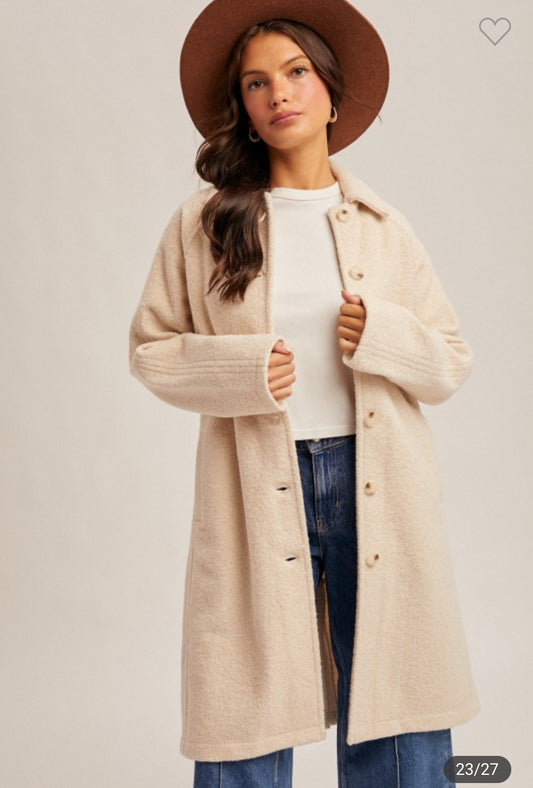 Teddy Textured Button Down Coat