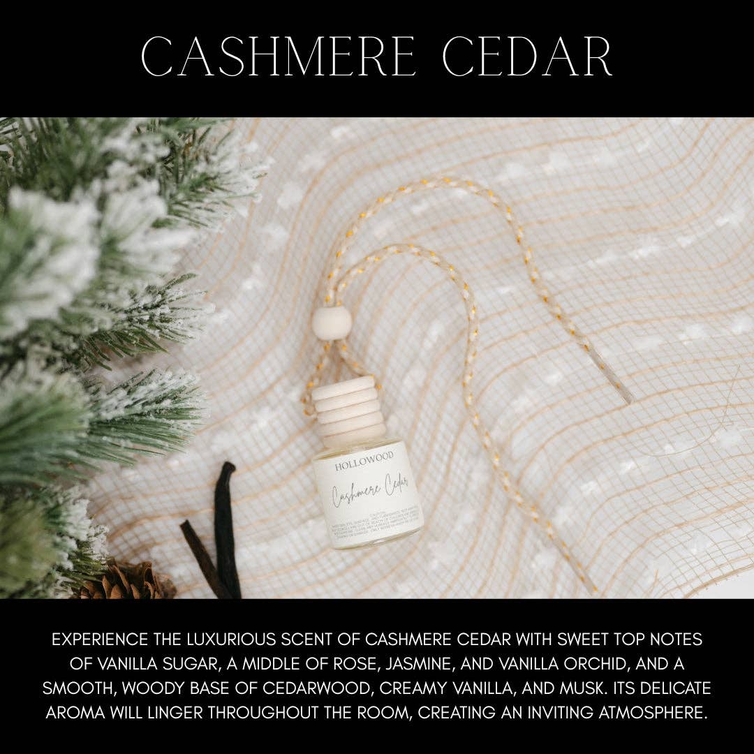 HOLLOWOOD FRAGRANCE - HOLIDAY CAR DIFFUSER: CASHMERE CEDAR