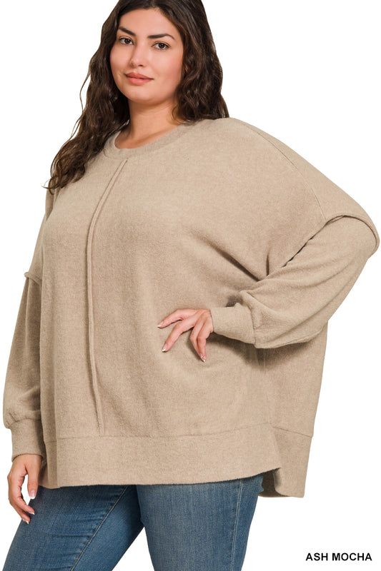 Brushed Melange Hacci Oversized Sweater