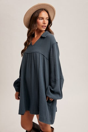 Collared Babydoll Dress
