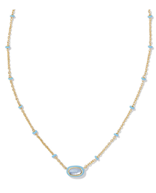 Mini Elisa Enamel Frame Short Pendant Necklace