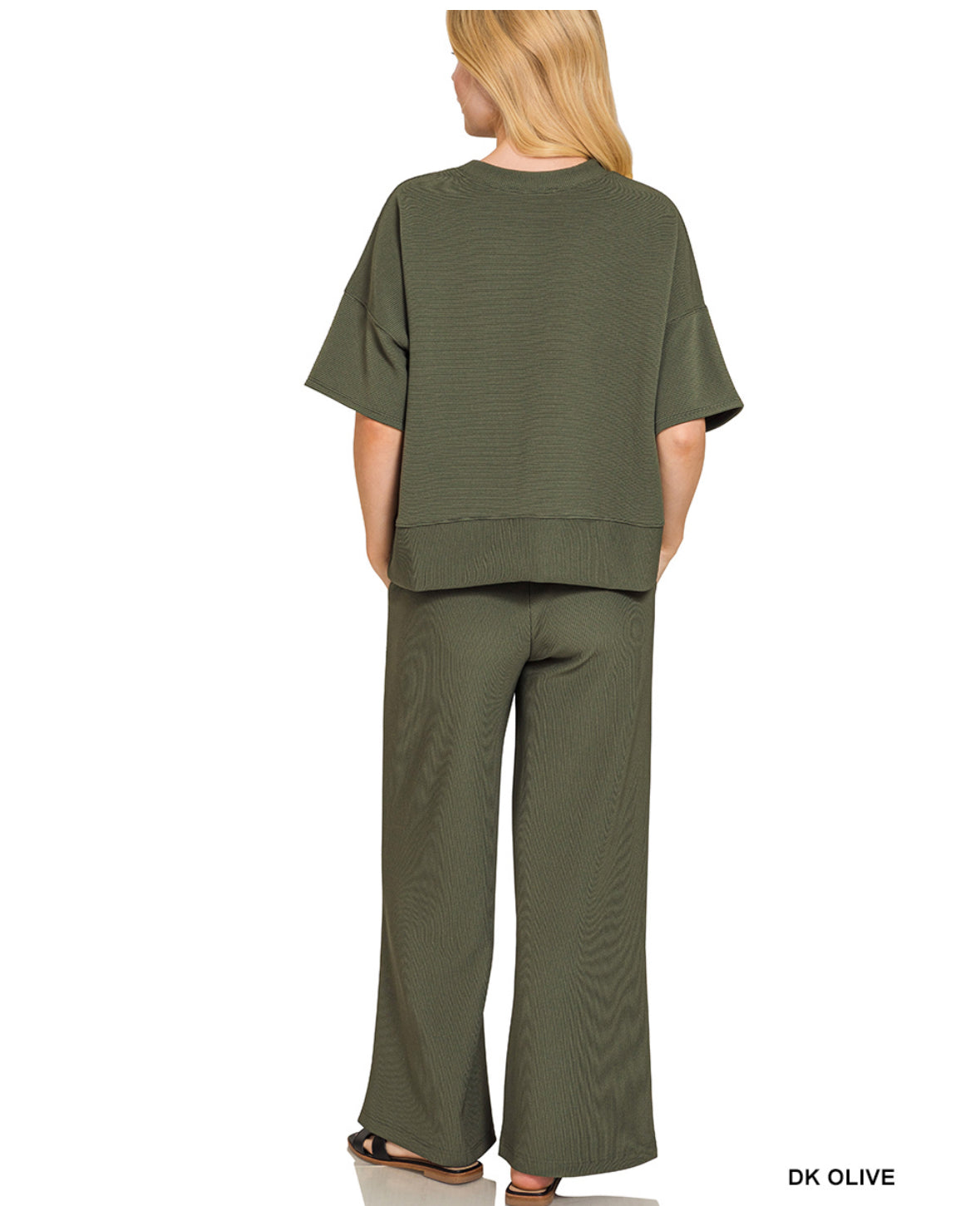 Ribbed Lounge Pants - Dark Olive