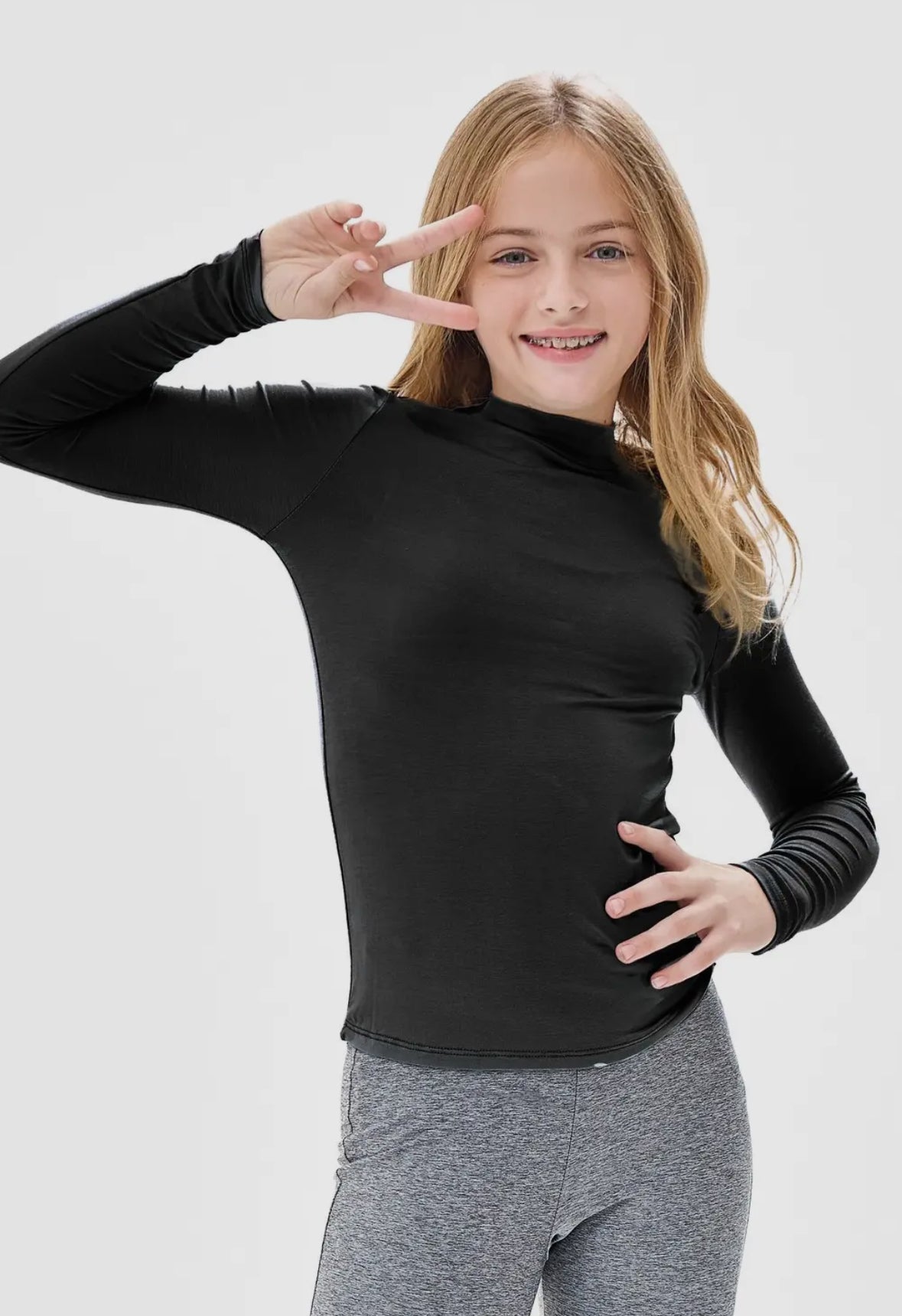 Mock Neck Long Sleeve Modal Knit Top
