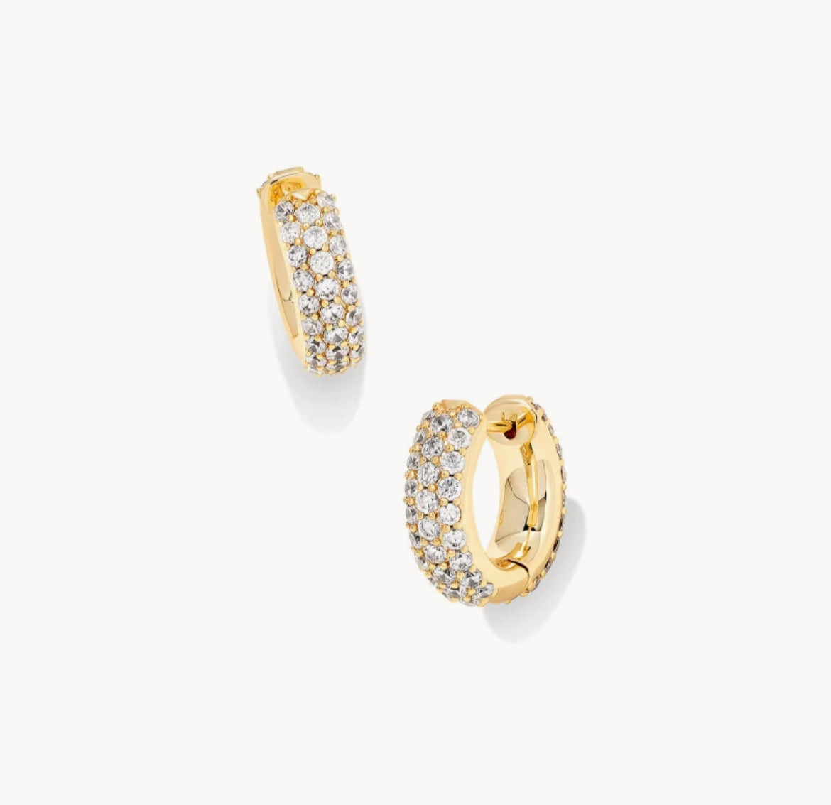 Mikki Pave Huggie Earrings in Gold