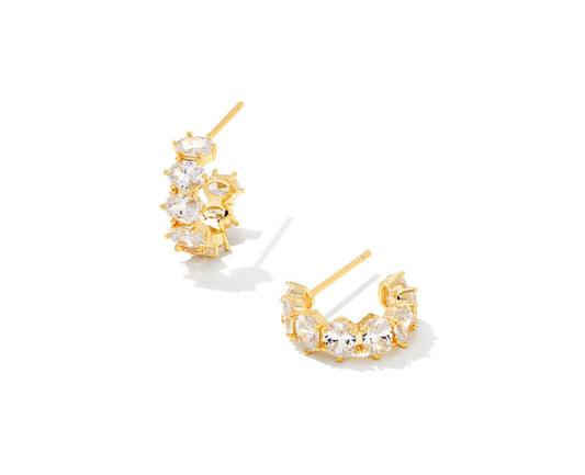 Cailin Crystal Huggie Earrings - Gold