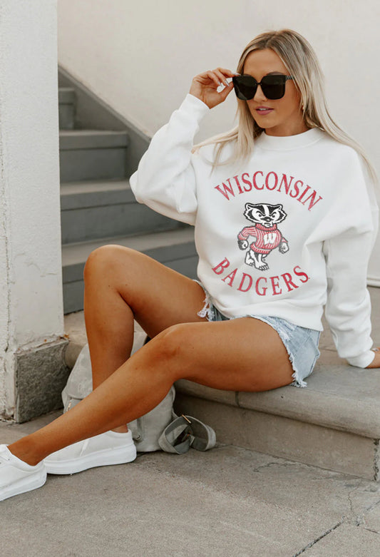 Wisconsin Badgers Play On Pullover Crewneck