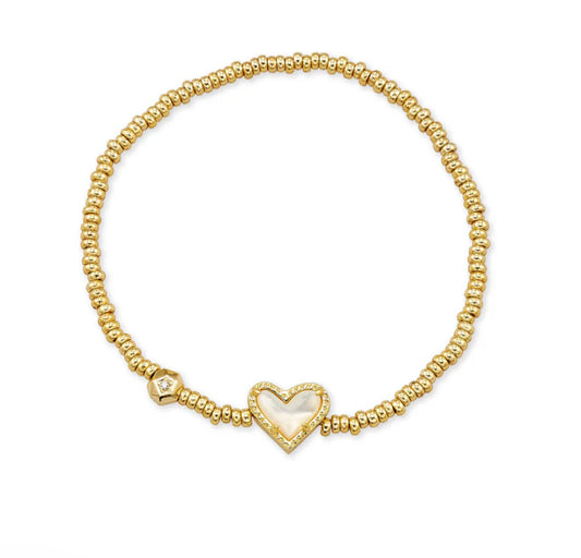 Ari Heart Stretch Bracelet in Gold