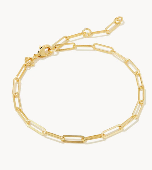 Courtney Paperclip Bracelet in Gold