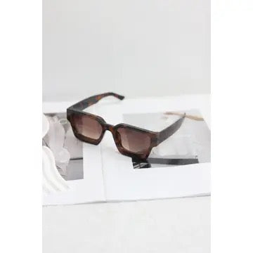 Retro Square Frame Sunglasses Brown