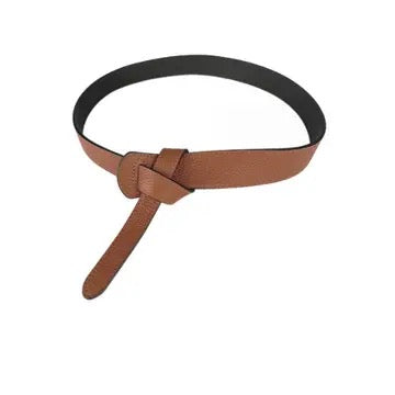 Double Face Leather Belt -  Black/Brown