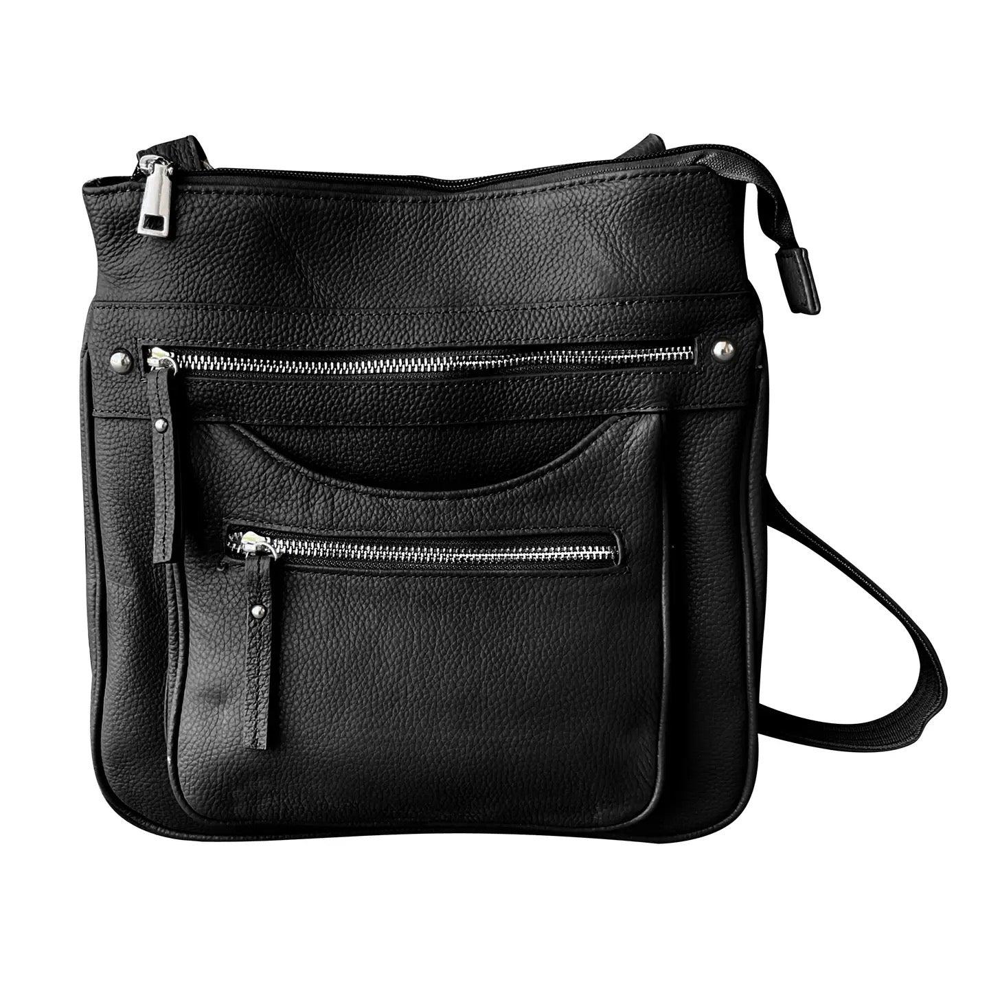 Cowhide Crossbody Shoulder Bag with Wire Strap