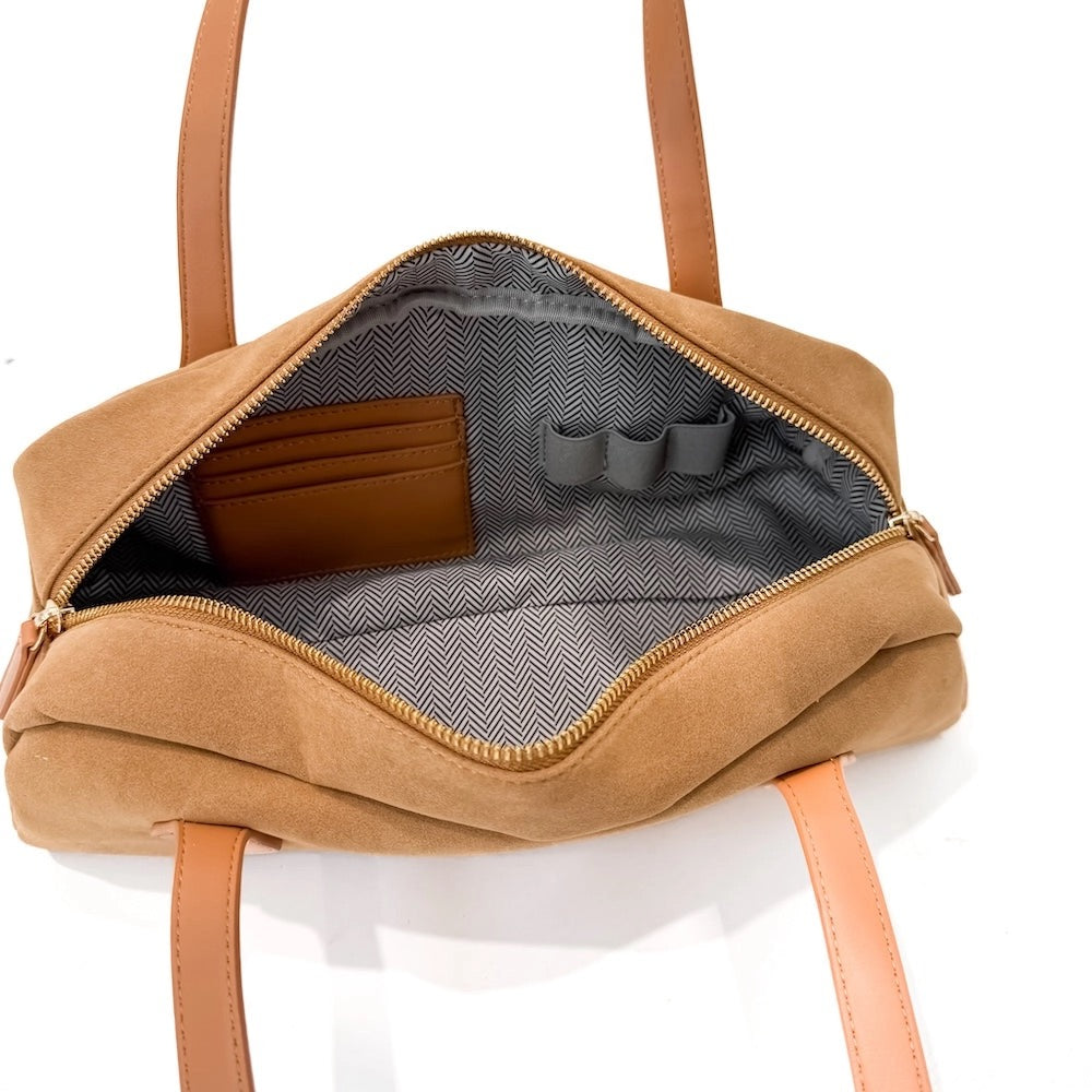 Sally Suede Barrel Shoulder Bag