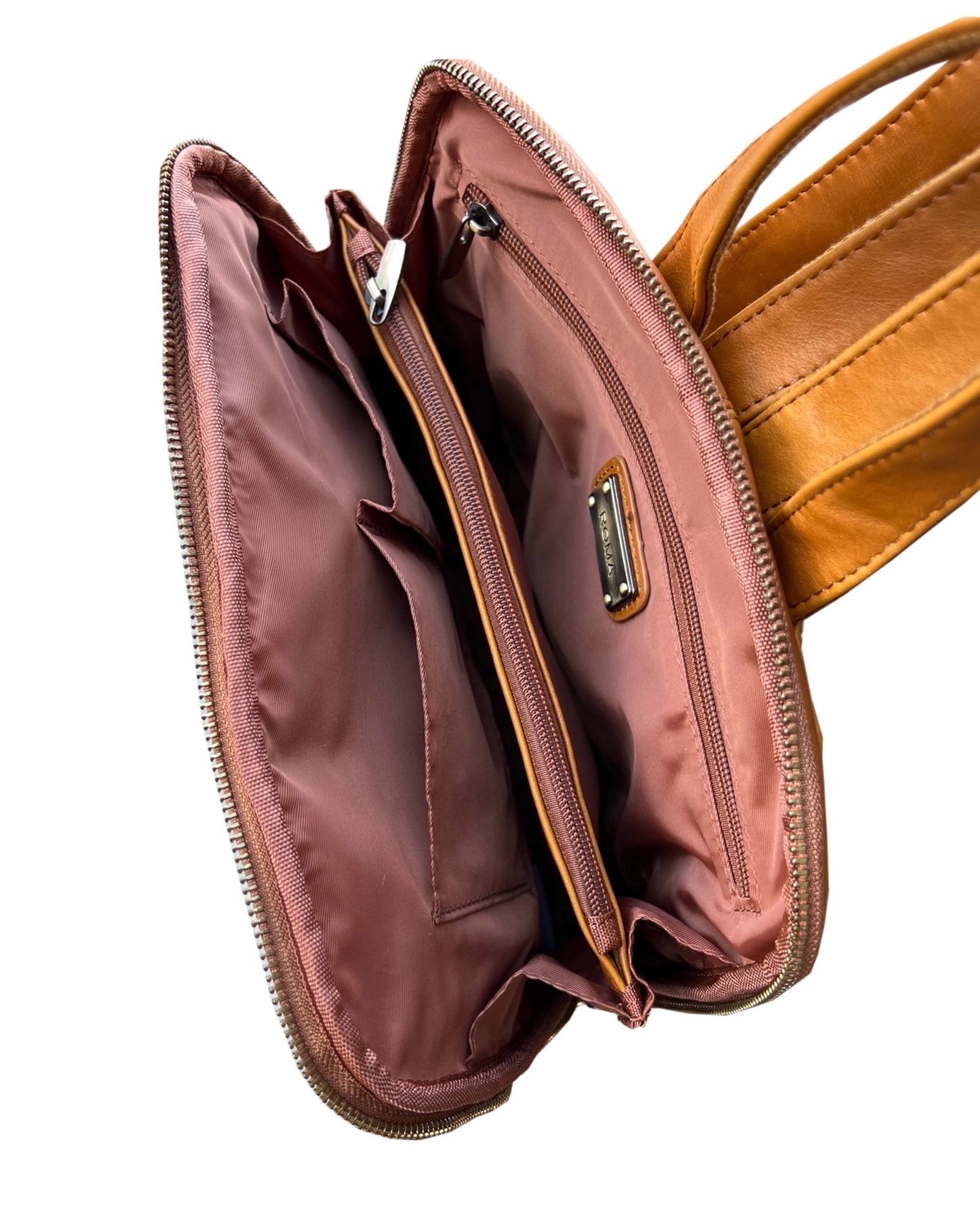 Wax Oil Cowhide Leather Backpack with Adjustable Strap