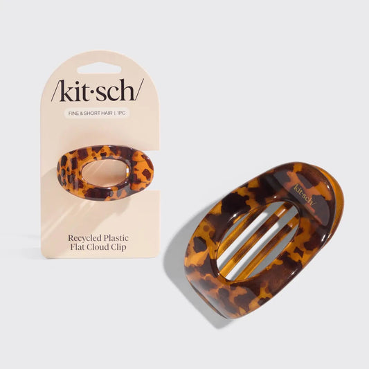 Kitsch - Recycled Plastic Small Flat Cloud Clip - Tort