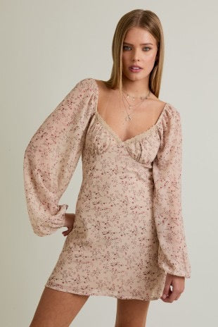 Sweetheart Lace Trim Detail Bias Mini Dress