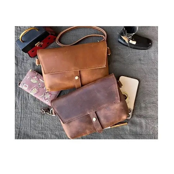 Crazy Horse Genuine Leather Crossbody - L