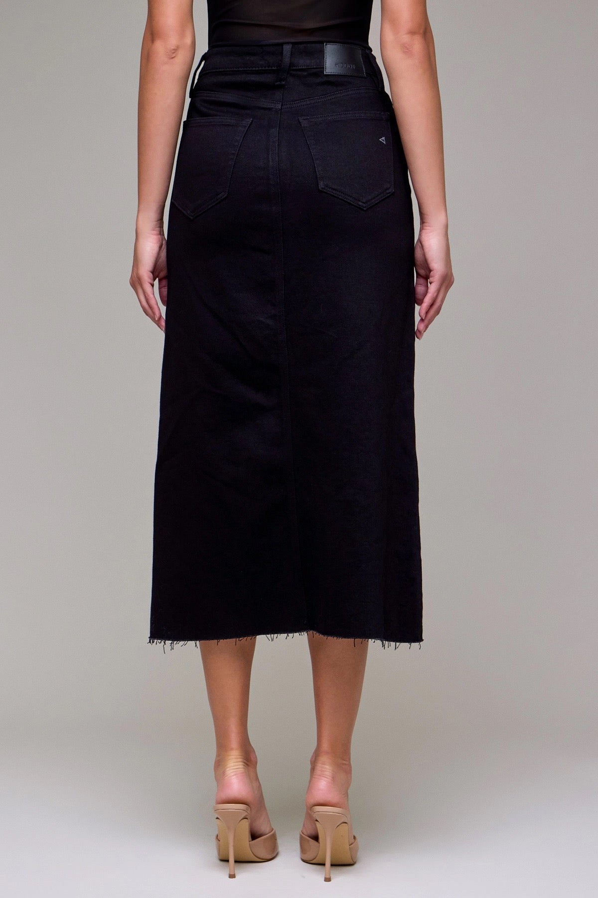 Black 34" Inseam Midi Skirt