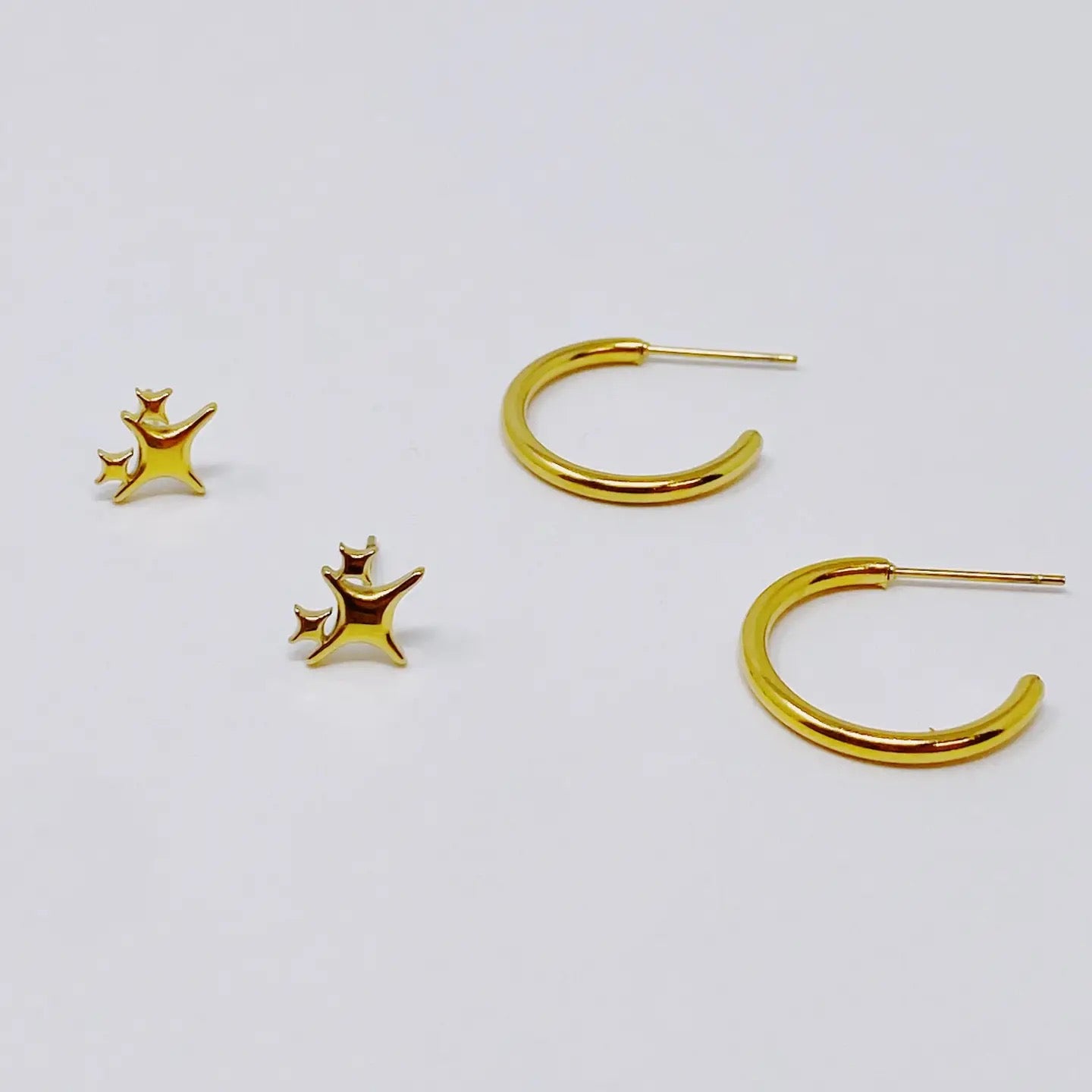 Magic Twinkle and Hoop Earring Set of 2