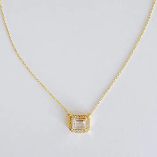 Radiant Emerald Cut Pendant Necklace