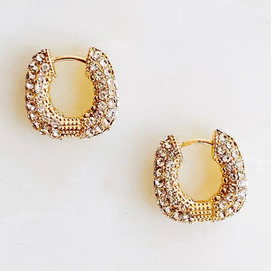 Shine Up Square Huggie Hoop Earrings