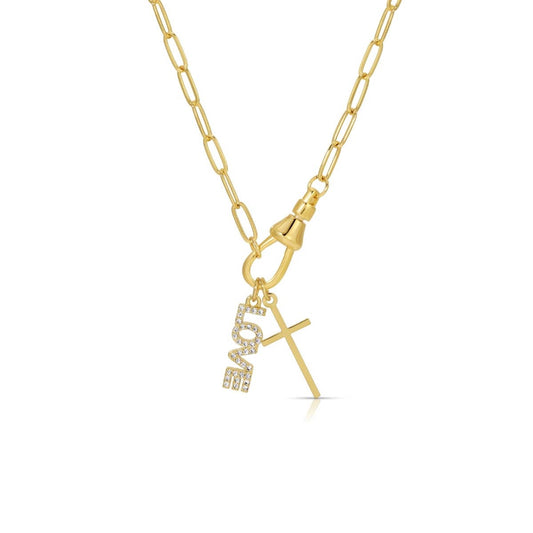 Splendid Iris - Faith + Love Pendant Necklace: Gold