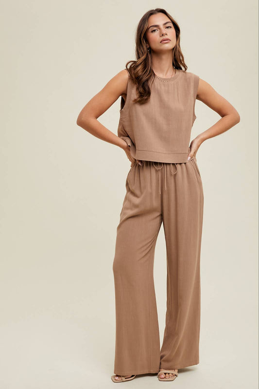 Belle Linen Top & Pants Set