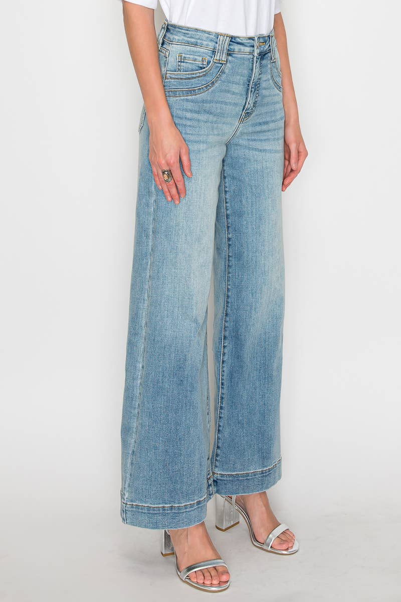 ARTEMIS VINTAGE - TUMMY CONTROL HIGH RISE A LINE WIDE LEG JEAN: 5 (26)