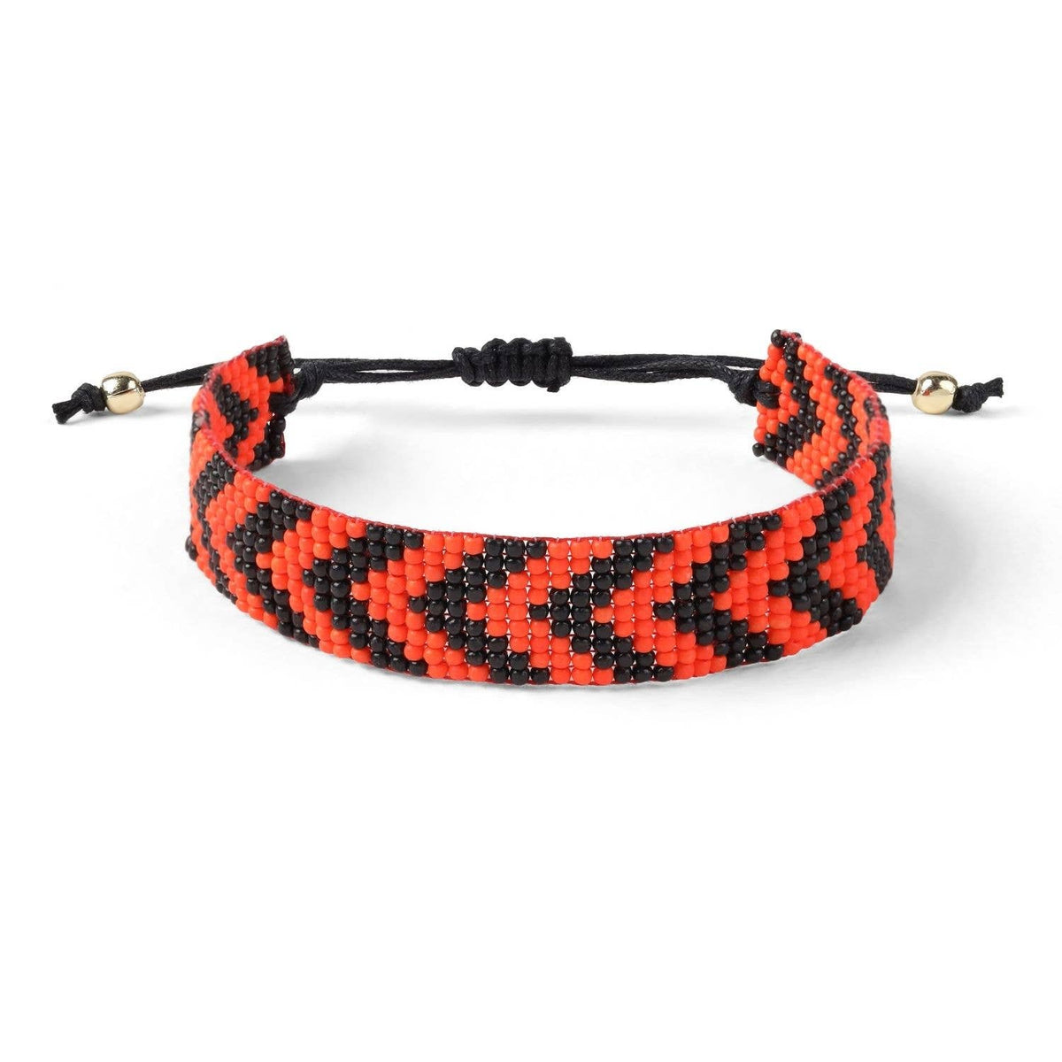 Splendid Iris - Sale - Adjustable Game Day Bracelet: Black/Orange