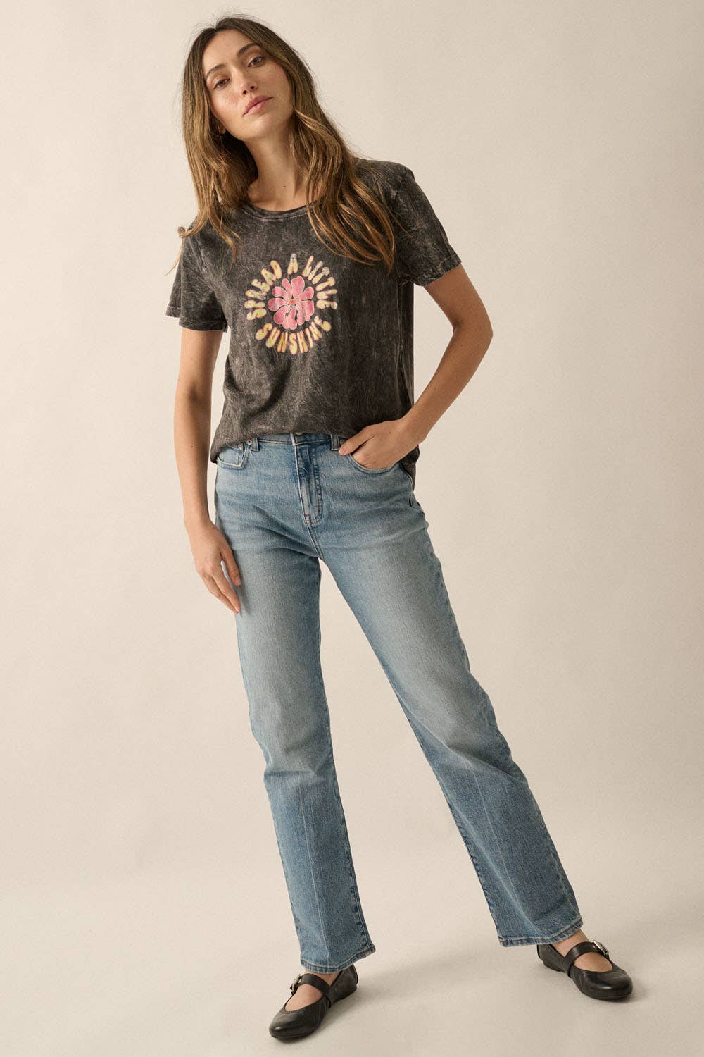 Spread A Little Sunshine Vintage-Wash Graphic Tee