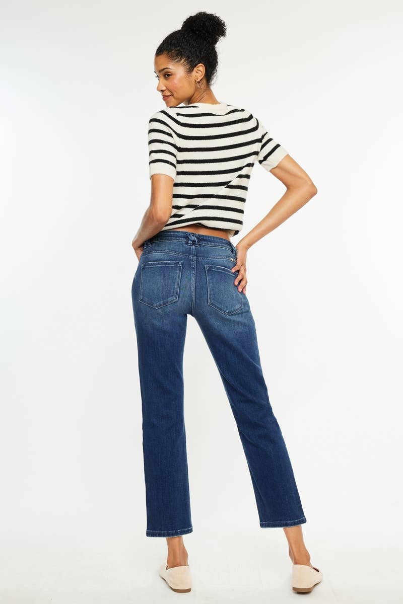 Mid Rise Slim Straight Fit Jeans