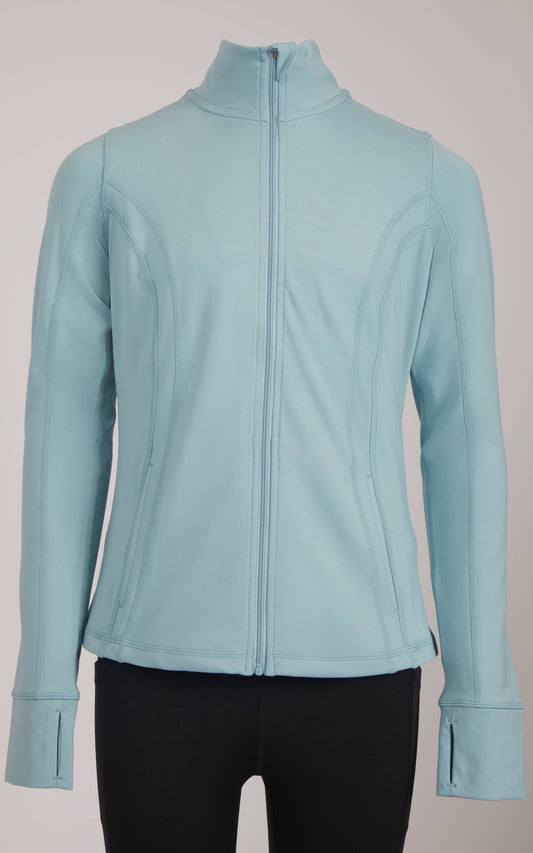 Girls Full Zip Active Jacket with Back Yoke: Tourmaline